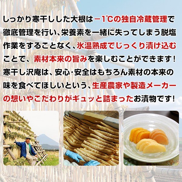 九州産漬物 寒干し沢庵 梅酢・たまり漬け・甘口醬油 3種セット