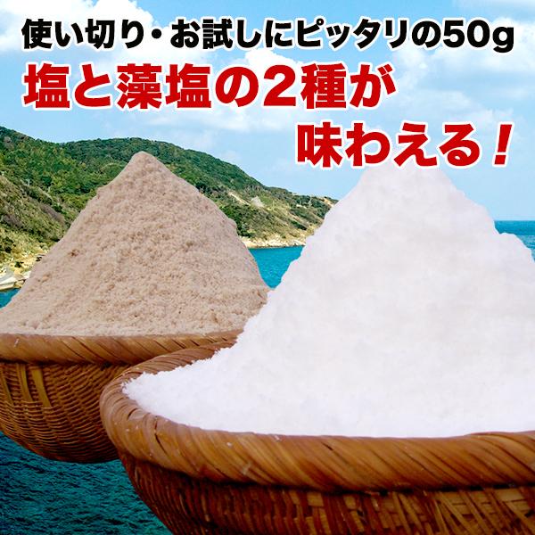 長崎 五島列島の恵 矢堅目の塩 50g2袋 藻塩50g1袋