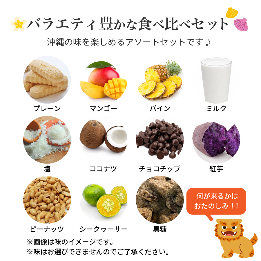 訳あり 沖縄 バラエティちんすこう 8袋（16個） 今だけ2袋おまけ付き (計10袋/20個)