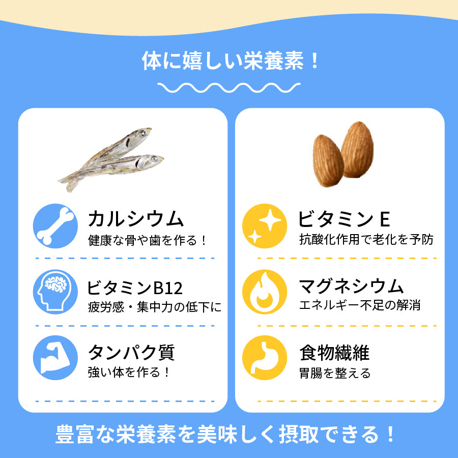 【選べる2サイズ】国産いりこ100％使用！ 小魚アーモンド