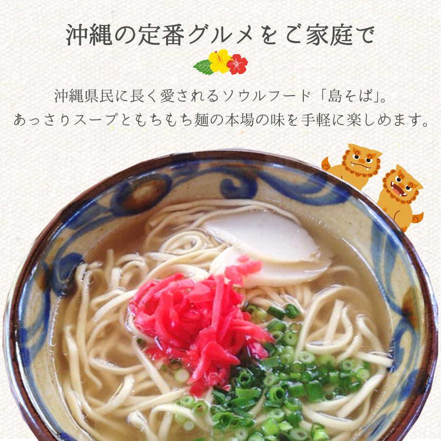 訳あり 沖縄 島そば お試し 2人前 紅生姜付 鰹だし風味スープ 簡易包装 送料無料