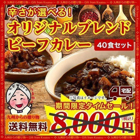 グルメ ご飯のお供 訳あり オリジナルブレンドビーフカレー 40袋 辛口 甘口 選べる レトルトカレー 長期保存 常備