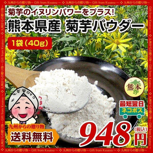 菊芋 パウダー 熊本県産菊芋使用 ふるさと 菊芋 きくいも パウダー 40g イヌリンパワー キクイモ ぱうだー 健康 国産 熊本 九州産 イヌリン